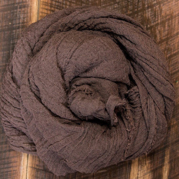 Photography Prop, Cheesecloth, Newborn Baby Wrap, Cotton Swaddle, Newborn Photography Prop, Gender Neutral Baby Photography Prop, Dark Brown