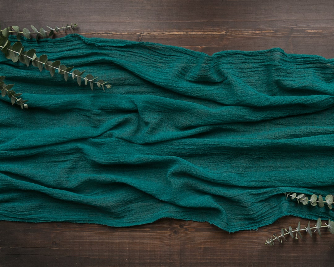 Rustic Wedding Decor, Emerald Green Wedding Decor, Cheese Cloth Table ...