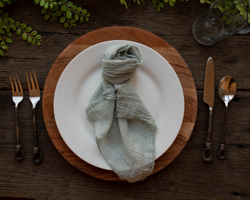 Rustic Wedding Napkins Cheesecloth Napkins Sage DIY Etsy
