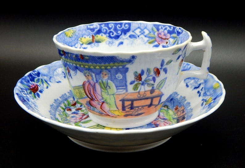 A Hilditch Polychrome Cup /& Saucer Duo