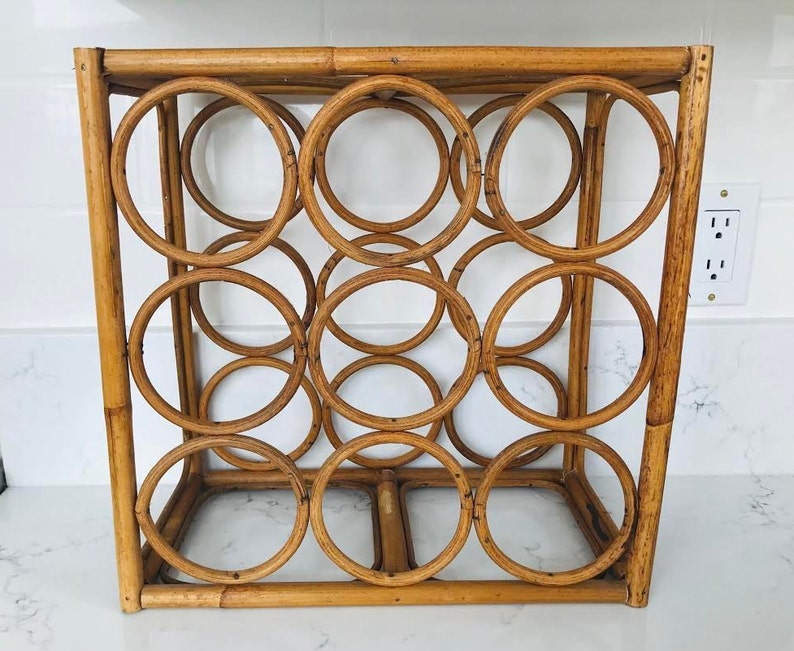 Vintage Bamboo Wine Rack Etsy