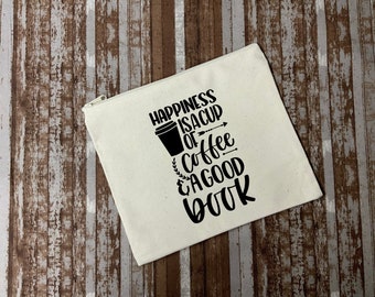 Happiness | Zipper Book Pouch | Book Sleeve