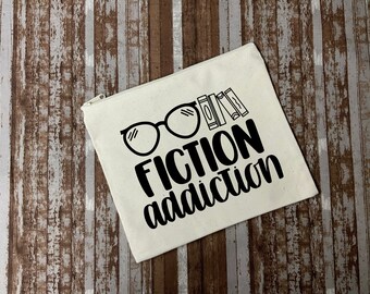 Fiction Addiction | Zipper Book Pouch | Book Sleeve