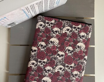 Small Floral Skull Book Sleeve || E-Reader Sleeve