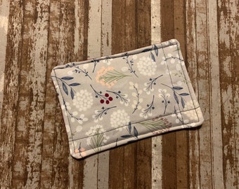 Grey Floral Mug Rug | Coffee Coaster
