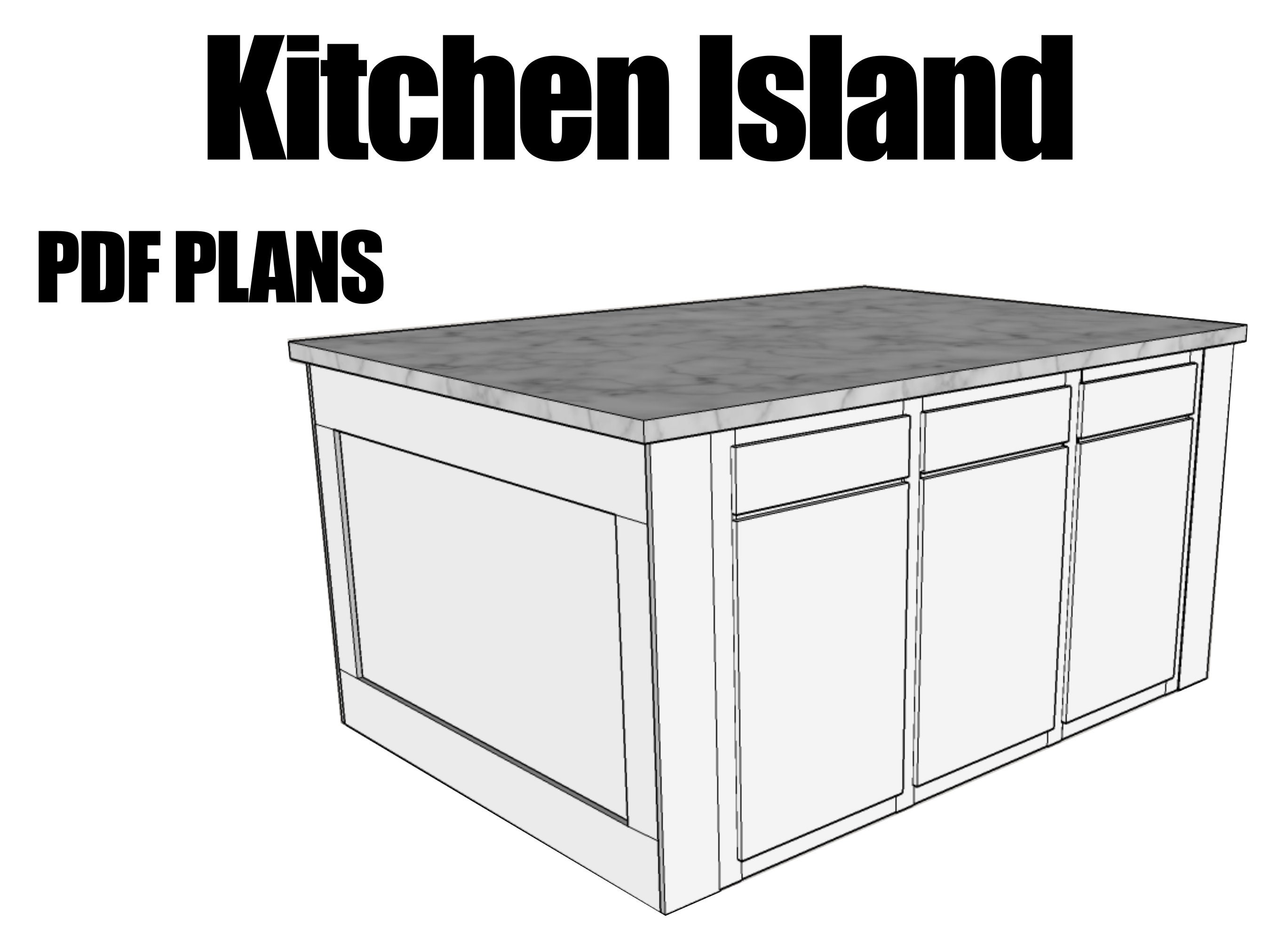 Custom Kitchen Island EASY Plans With Pictures Digital Etsy Canada