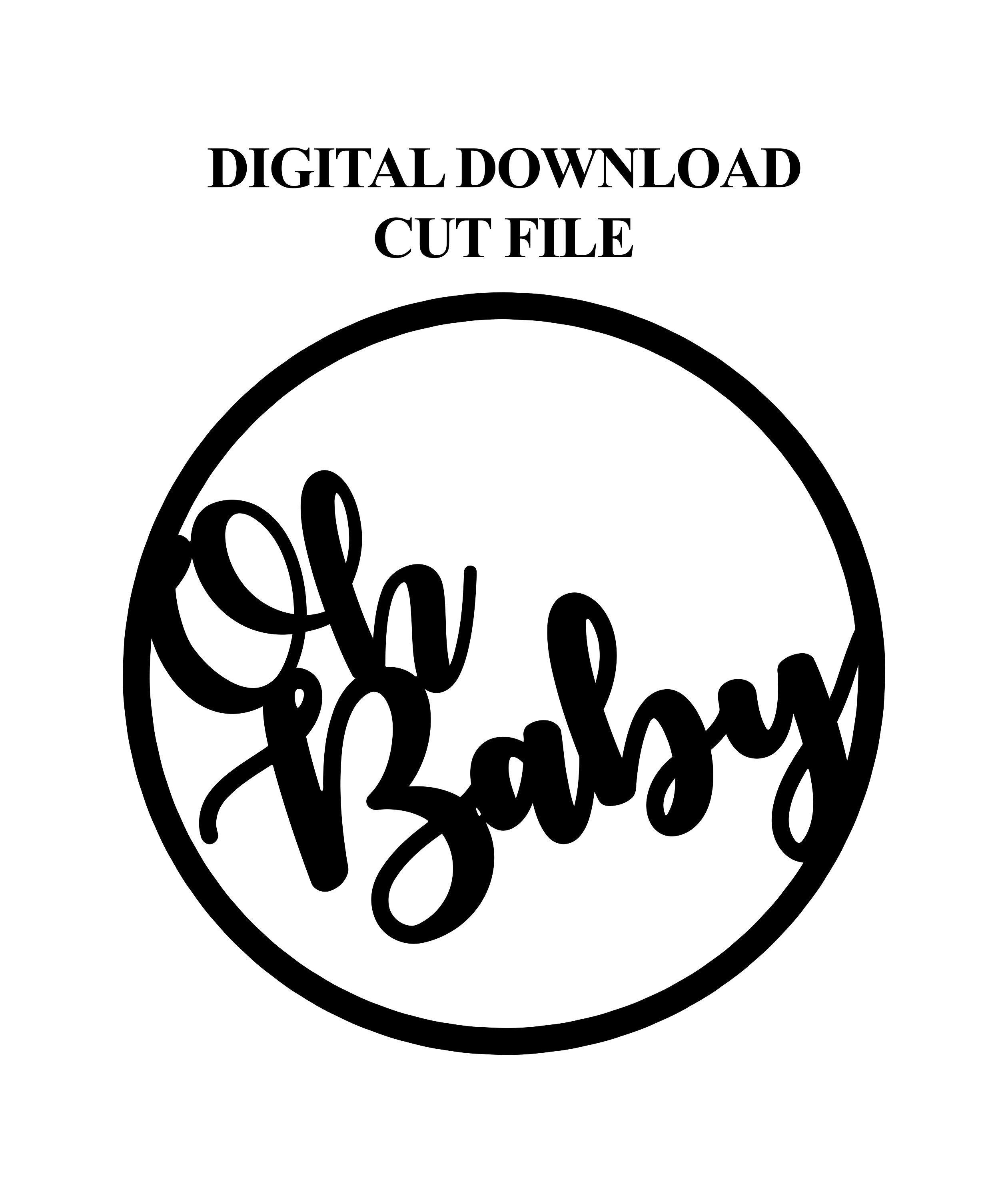 Oh Baby Sign SVG PDF DXF Eps Png digital Cut File for Etsy UK