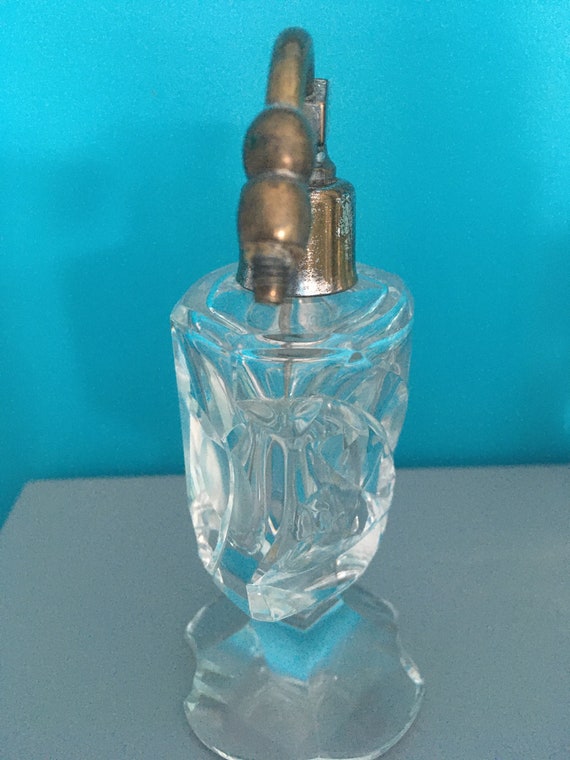 Vintage Art Deco glass perfume bottle, cut glass … - image 5