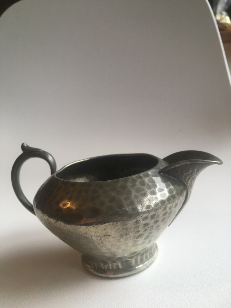 Art Deco Jug Hand Hammered Pewter 1930s Milk Jug My Lady Etsy UK