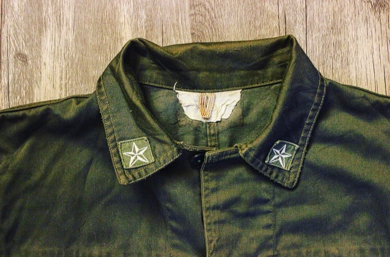 Vintage Military Buttondown \u2022 Olive Green \u2022 1960/'s \u2022 Large