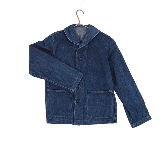 1940s WW2 Denim Shawl Collar Jacket US 