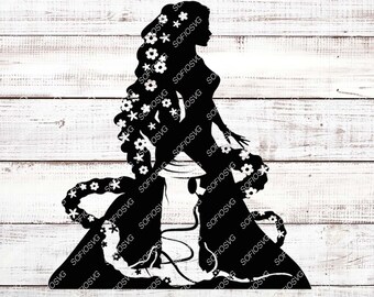 Rapunzel silhouette | Etsy