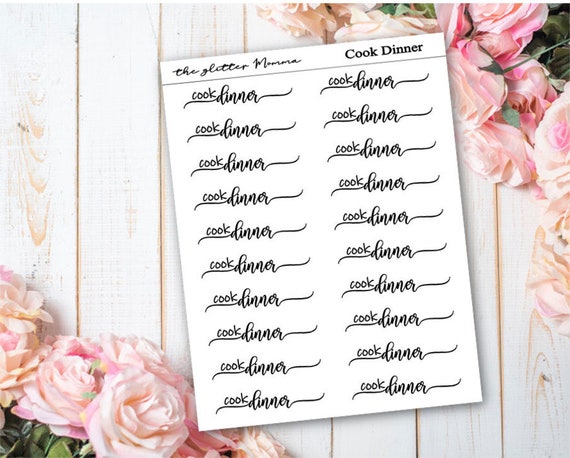 Cook Dinner FOILED Scripts Cooking Script Stickers - Etsy