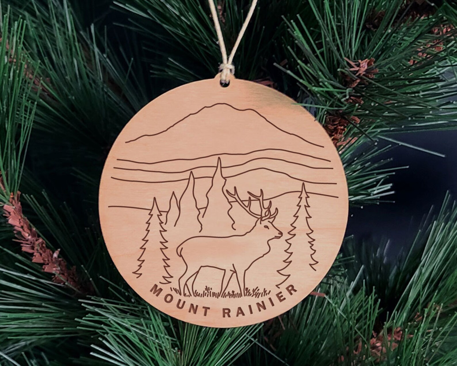 Mt Rainier Christmas Ornament Seattle WA Washington Gift Etsy
