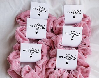 Baby Shower Favors Girl, It's A Girl Scrunchies, Baby Shower Hair Tie, Baby Shower Ideas, Unique Baby Shower Favors, It's A Girl Favor