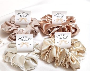 Beige Ribbon Bow Themed Bridal Shower, Champagne Gold Bow Party, Bow Wedding Shower, Bow Bachelorette Party Favors, She’s Tying the Knot