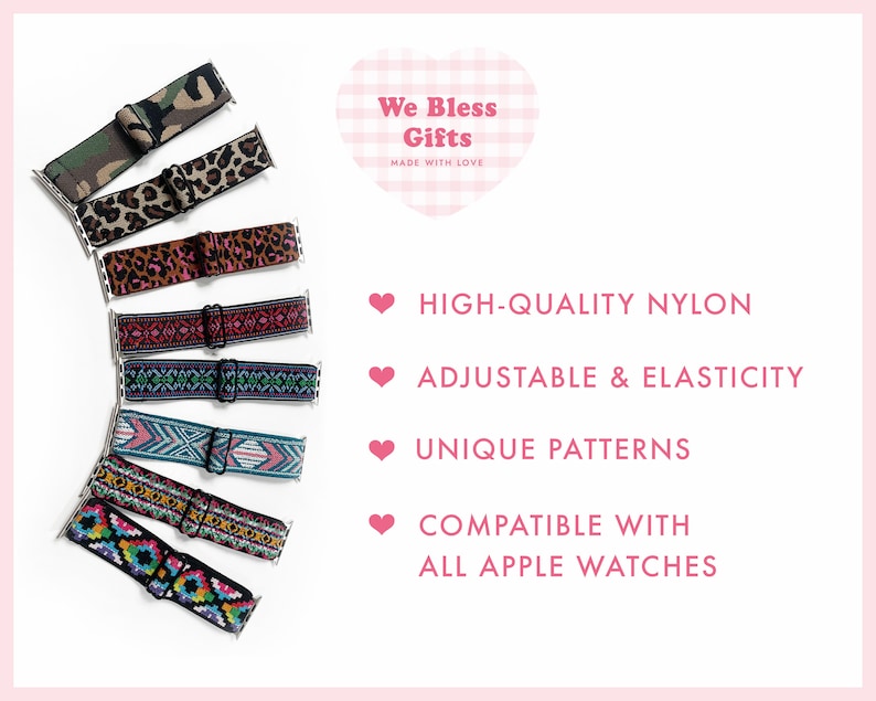 Nylon Watch Band Compatible for Apple Watch Band 41mm 40mm 38mm Comfortable Adjustable Sport Band for iWatch Series 7 Watch Band Women