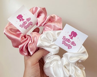 Let's Go Party Bachelorette Party Favor, Bach Party Gifts, Pink Bachelorette Goodie Bag, Bach Party Satin Scrunchie, Hair Scrunchie Favors