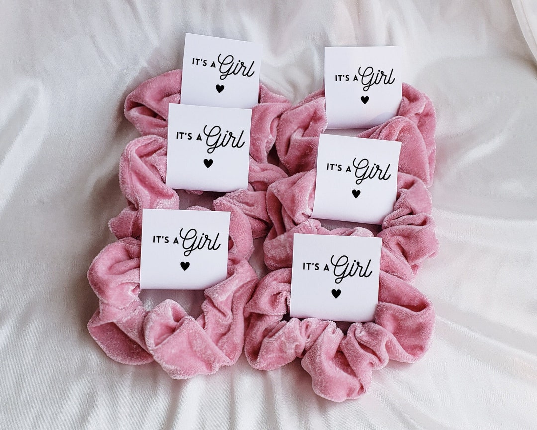Baby Shower Favors Girl, It's A Girl Scrunchies, Baby Shower Hair Tie