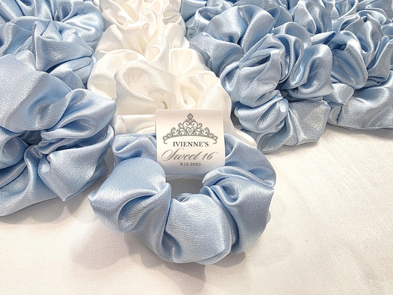 Personalized Sweet 16 Birthday Favors, Sweet 16th Party Gift, Sixteen Birthday, Sweet 16 Scrunchies Favors, Sweet 16 Tiara, Sweet 16 Ideas Blue