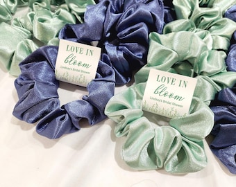 Love in Bloom Bridal Shower Favors Scrunchies, Wildflower Favors, Blue Floral Bridal, Garden Bridal Party Ideas, Spring Bridal Shower