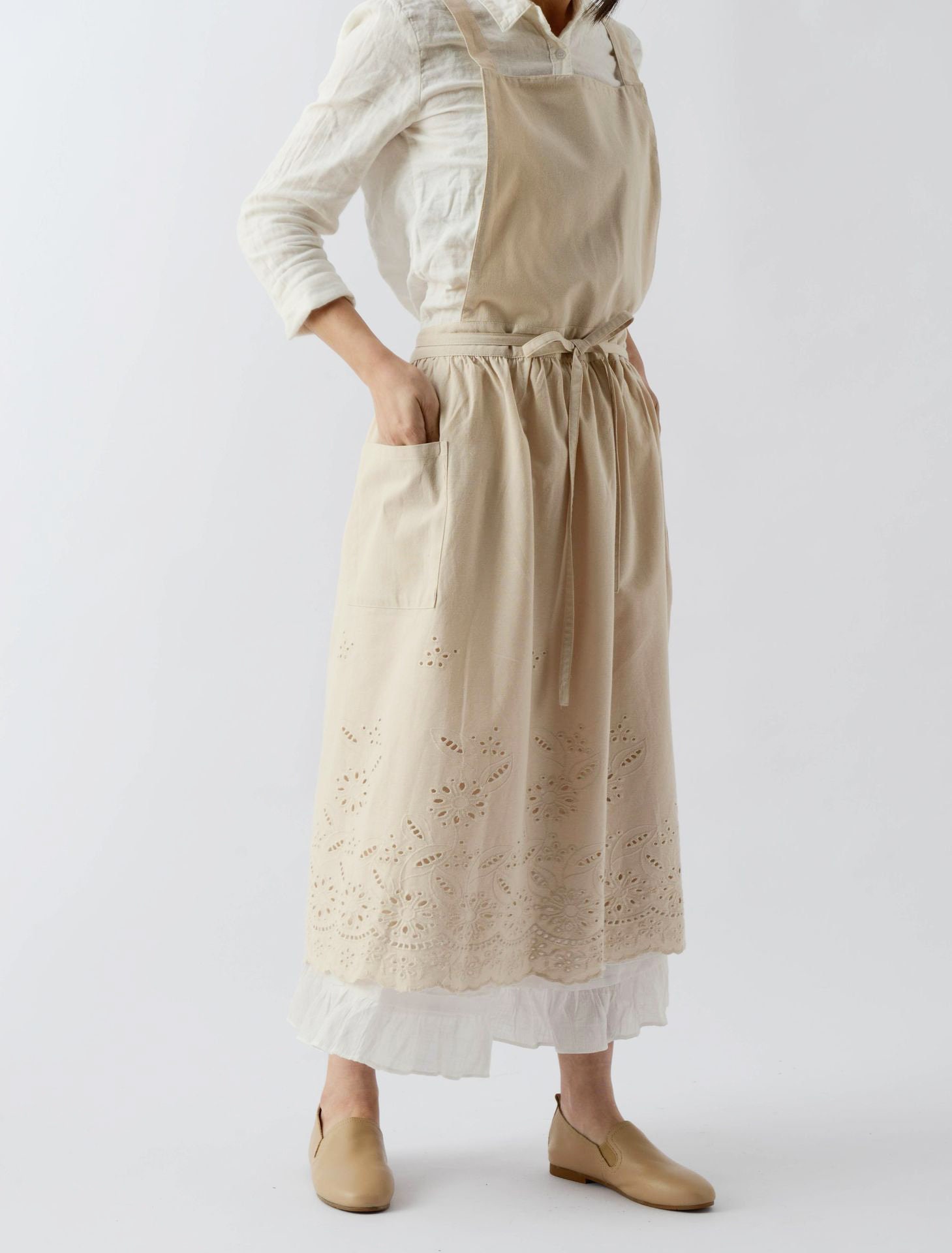 Linen Apron Dress Women Kitchen Apron for Women Embroidered Etsy