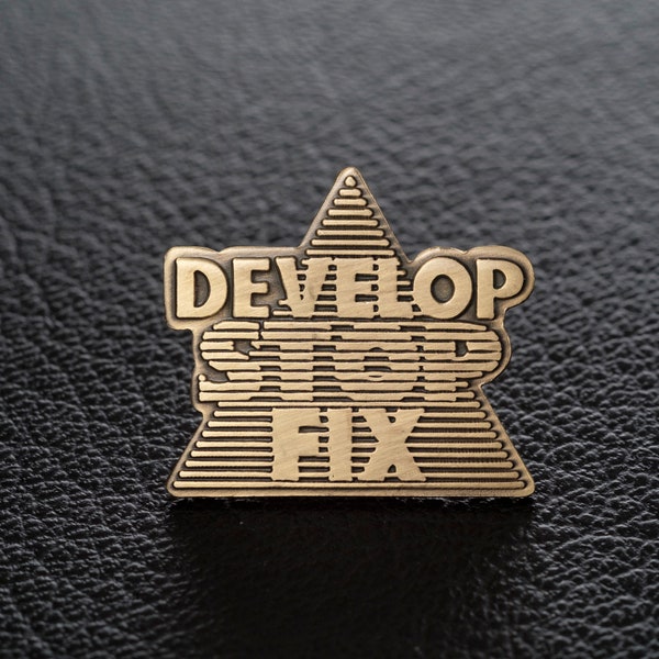 Develop, Stop, Fix Film Photography Brass Enamel Pin