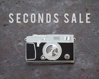 SECONDS - Camera Enamel Pin - Silver