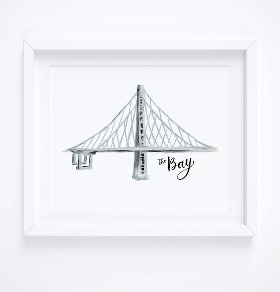For Him For Her East Bay Blank Notecard and Envelope The Bay City Sentimental Gift Bay Bridge Oakland Souvenir 4.25x 5.5