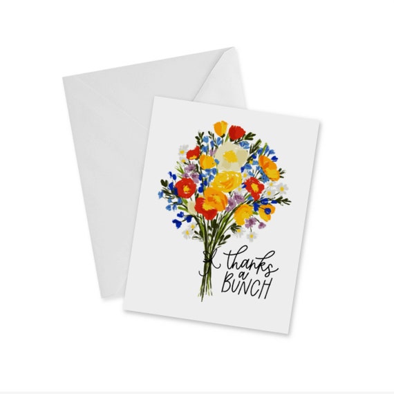 Merci Un Tas Carte De Remerciement Bouquet De Fleurs Sauvages Sentimental Carte Occassion Tous Les Jours Carte Vierge Cadeaux Pour Elle Pour