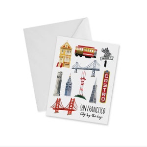 San Francisco Collage, Notecard San Francisco, California, Notecard, Individual and Box Set of 6