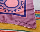 Authentic Louis Feraud Paris Made in Italy Abstract Design Silk Scarf Scarves Wraps Rolled Edge 30 quot