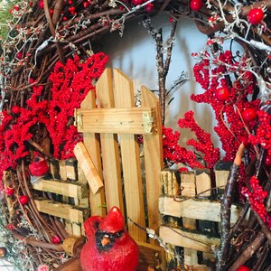 24 Roter Kardinal Winter Rote Beeren HolzZaun Tor | Etsy
