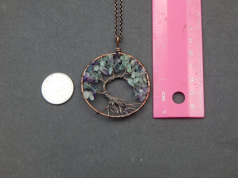 Wire Wrapped Fluorite Necklace Fluorite Wire Wrapped Necklace Fluorite Necklace Fluorite Pendant Fluorite Fluorite Crystal Necklace