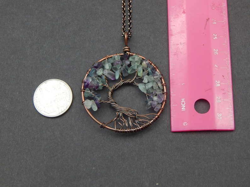 Wire Wrapped Fluorite Necklace Fluorite Wire Wrapped Necklace Fluorite Necklace Fluorite Pendant Fluorite Fluorite Crystal Necklace