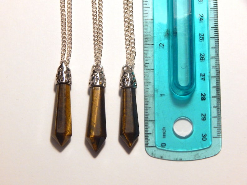 Tiger Eye Pendant Crystal Necklace Crystal Point Necklace Tiger Eye Tiger Eye Crystal Necklace Crystal Pendant Tiger Eye Necklace