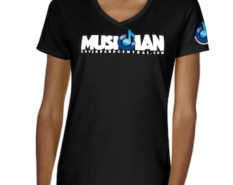 T-shirt musicien à col en V pour femmes CBC