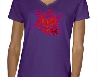 T-shirt femme Radiant Heart avec col en V