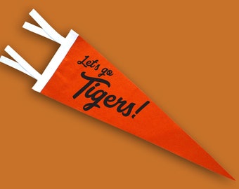 Personalized Medium Felt Pennant LET'S GO TEAM name