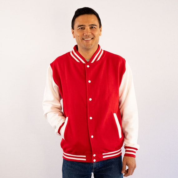 JH Distributors Dallas Cowboys Reversible Letterman Mens Jacket (Red/White)
