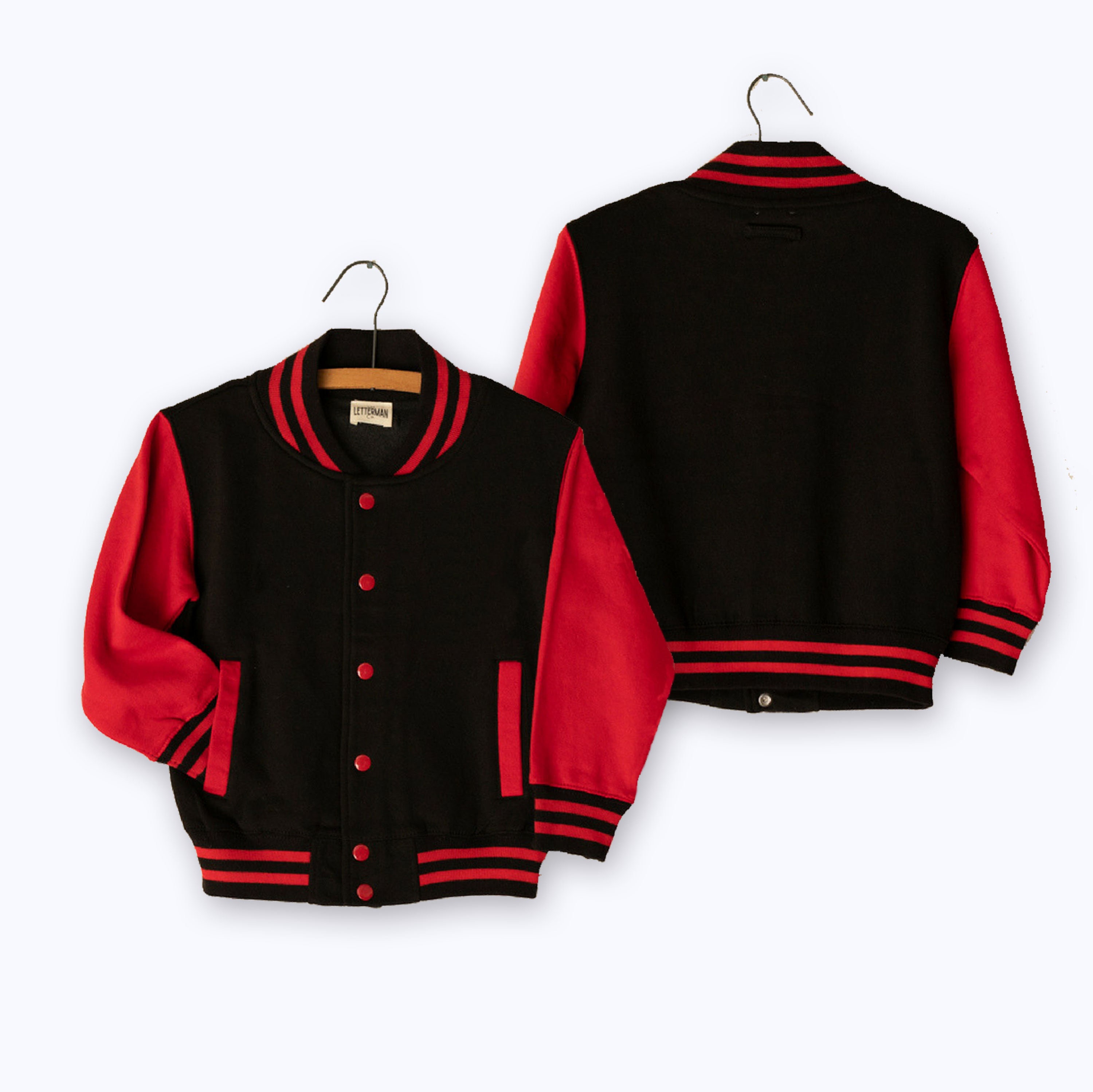 Kids Sweatshirt Varsity Jacket BLACK/RED 