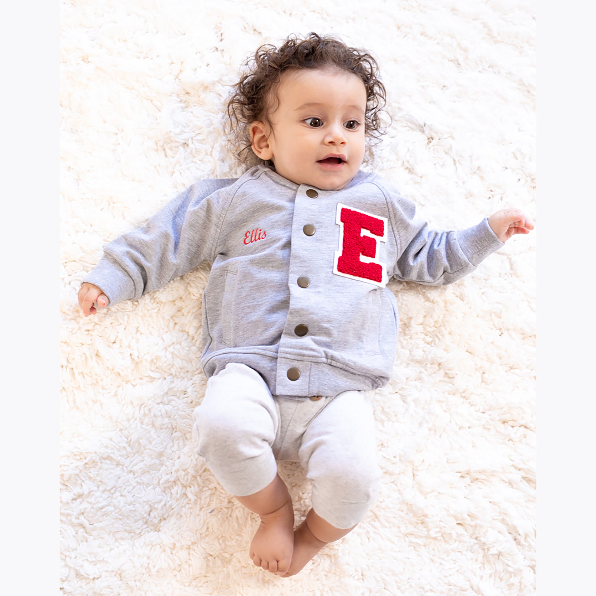 personalised baby varsity jacket