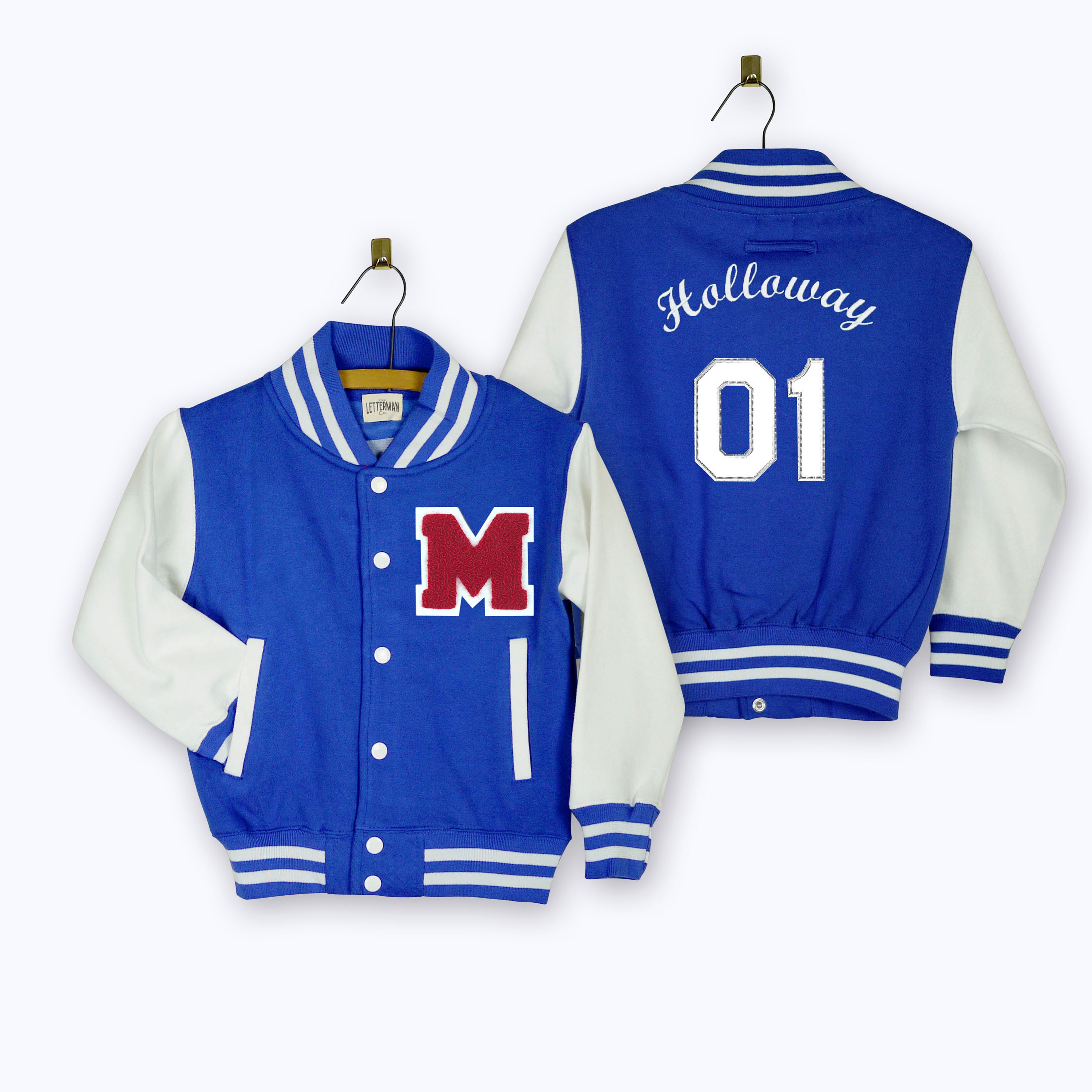 Personalized Kids Varsity Jacket R BLUE/WHITE RED Letter Etsy