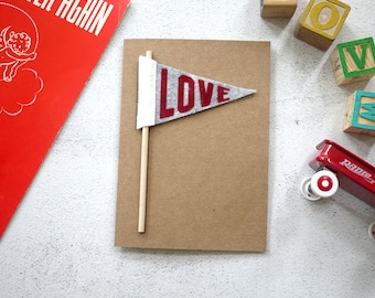 Mini Pennant Greeting Card LOVE