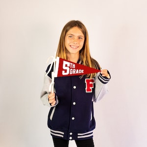 School Grade Pennant RED MARL