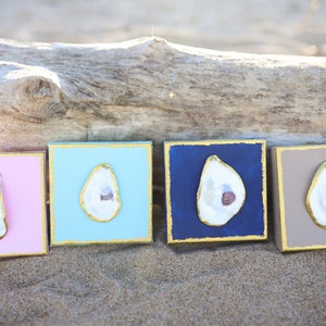 Oyster Shell Art Print, Coastal Decor, Shell Art, Ocean Themed Decor, Hostess Gift, Shell on Canvas, Beach House Gift, Beach Themed Gift