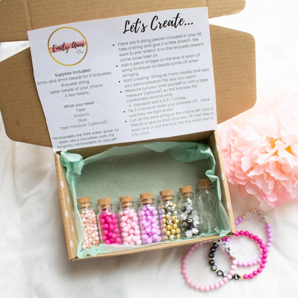 DIY Bracelet Kit, Bracelet kit for women, DIY craft kits for adults, name bracelet bead, word bracelets for women, personalized gift for her