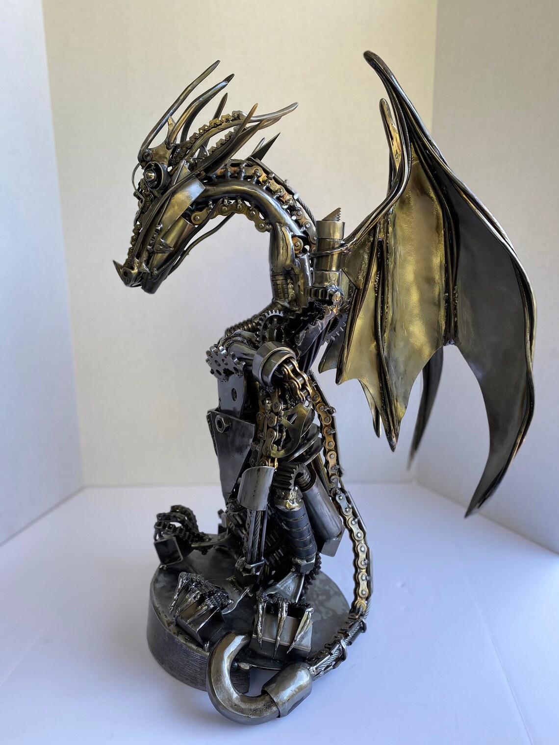 Metal dragon sculpture / dragon / dragon art / Etsy