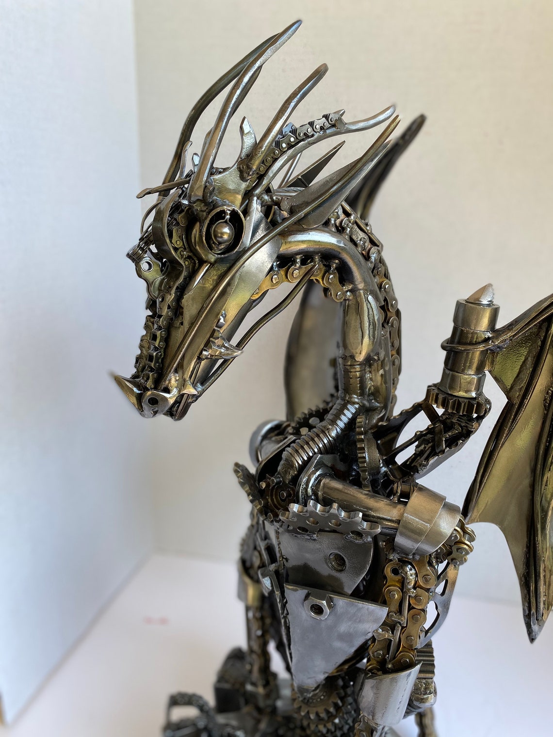 Metal dragon sculpture / dragon / dragon art / Etsy
