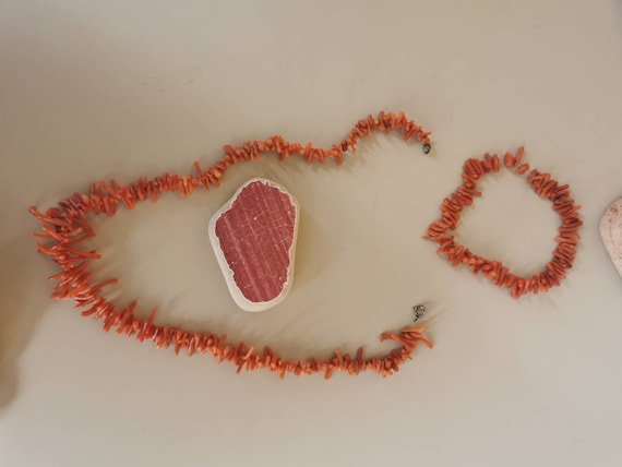 Coral bracelet necklace-coral twigs bracelet-pink coral necklace-Mediterranean coral necklace-Mediterranean coral bracelet-for her